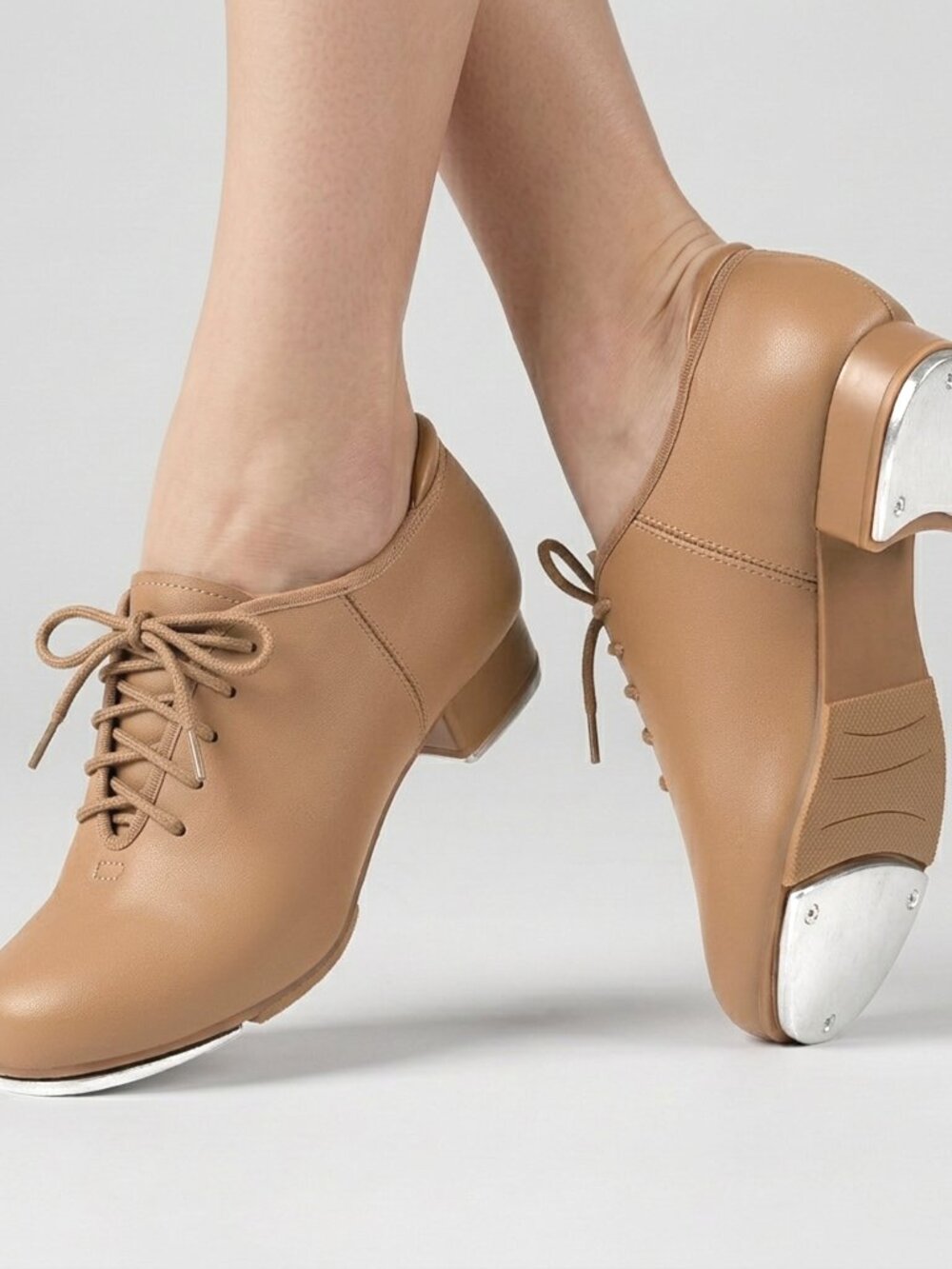 Linodes PU Leather Lace Up Tap Shoe Unisex Dance Shoes for Women and Men